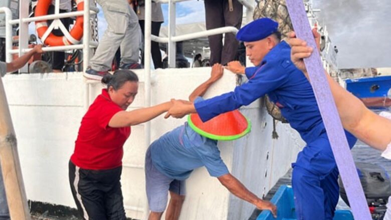 Ditpolairud Polda Sulut Kerahkan Enam Kapal Polisi untuk Evakuasi Korban Kebakaran KM Barcelona VA