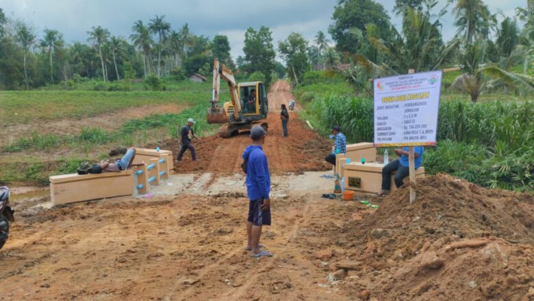 Jawab Aspirasi Musdus, Pemerintah Tiyuh Mulya Jaya Bangun Jembatan Penghubung