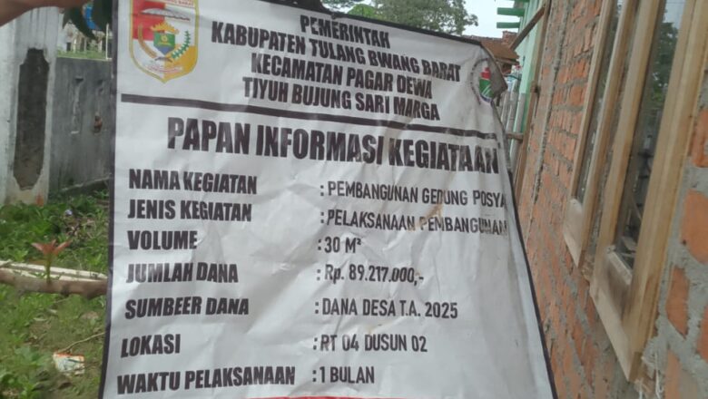Dugaan Mark Up Proyek Posyandu di Tulang Bawang Barat, Tukang Senior Angkat Bicara