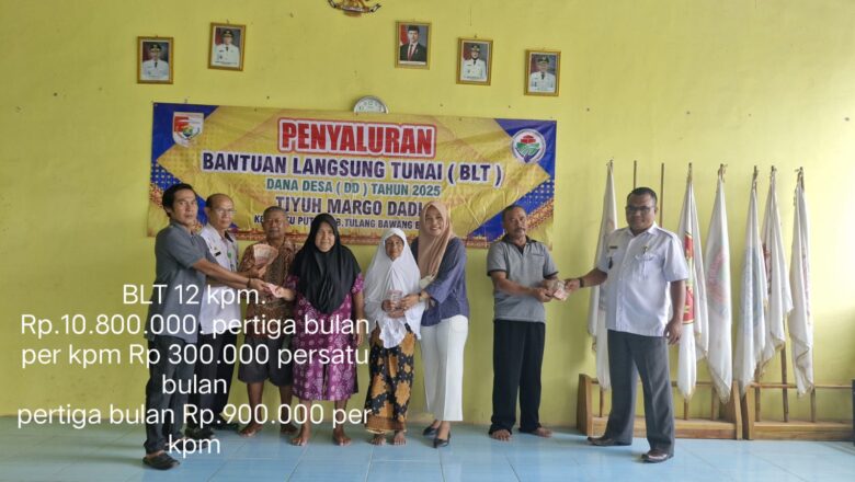 Pemerintah Tiyuh Margodadi kecamatan batu putih Realisasikan BLT DD kepada 12 KPM