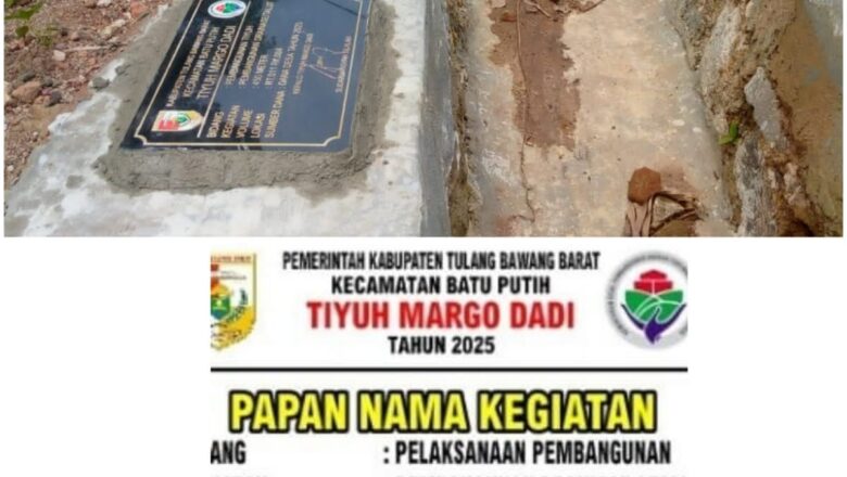 Pemerintah Tiyuh Margodadi realisasikan dana desa tahun 2025 untuk pembangunan Drainase