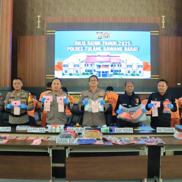 Rilis Akhir Tahun 2025: Polres Tulang Bawang Barat Ungkap Tren Kriminalitas dan Penyalahgunaan Narkoba