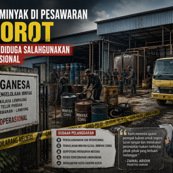 Gudang Minyak di Pesawaran Disorot, PT Ganesa Diduga Salahgunakan Izin Operasional